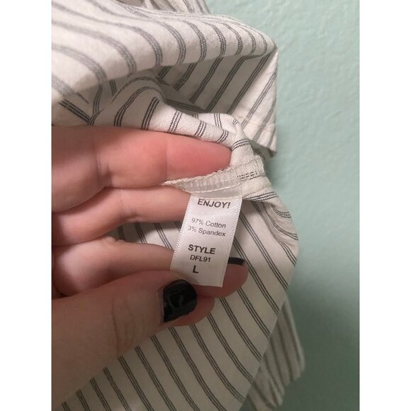 Michael Stars Boho Women's White and Dark Grey Blouse Shirt Top Size Large - Picture 5 of 8